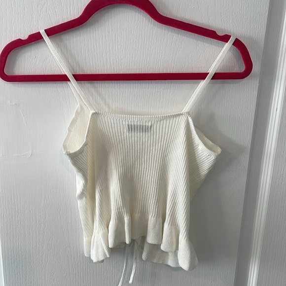 Think! White Ruched Ribbed Camisole - Picture 4 of 4